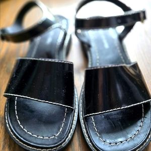 NICOLE SALDANA sandals - lou/black boxcalf, size 37, good condition